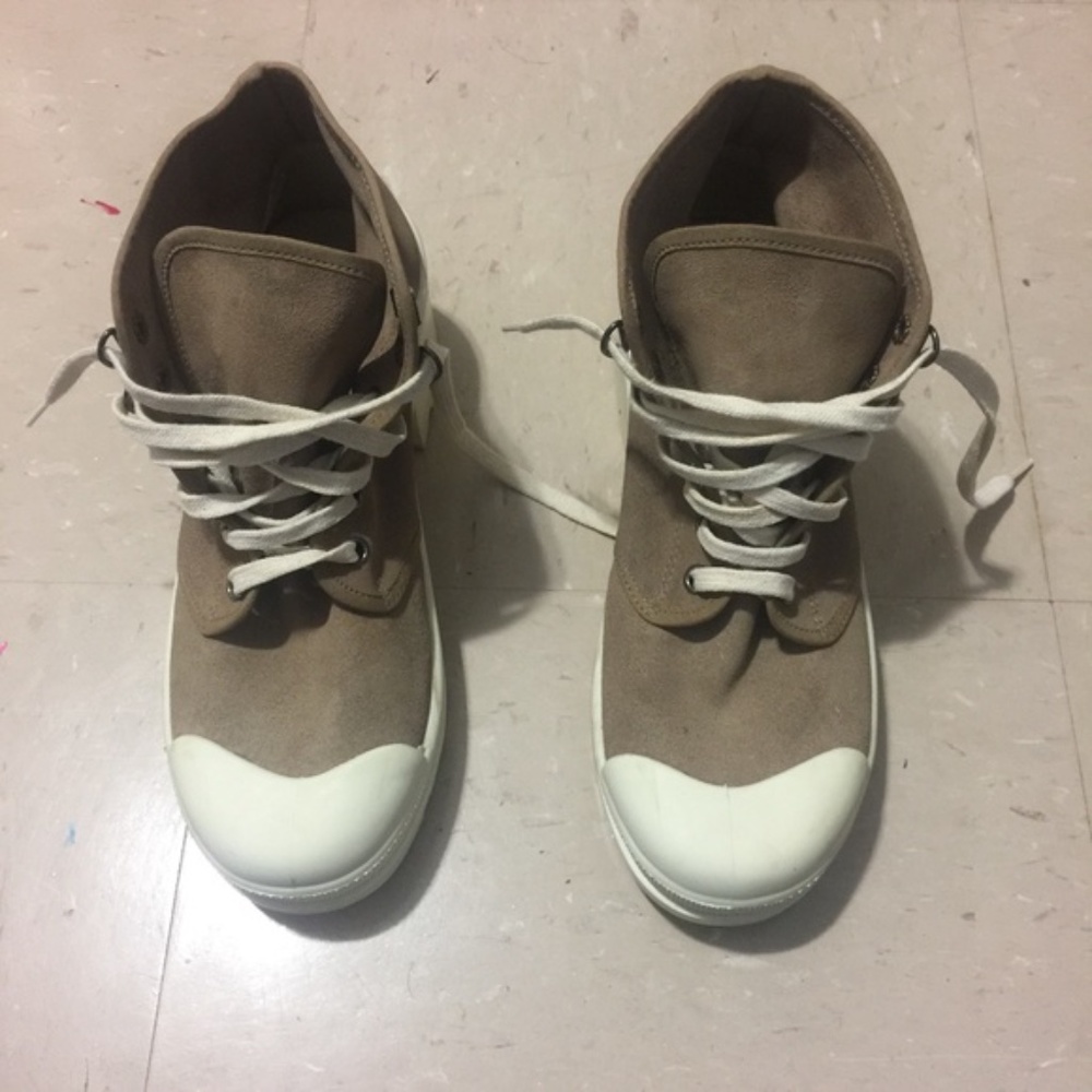 Bershka beige fabric track platform ankle boots - Picture 2 of 5